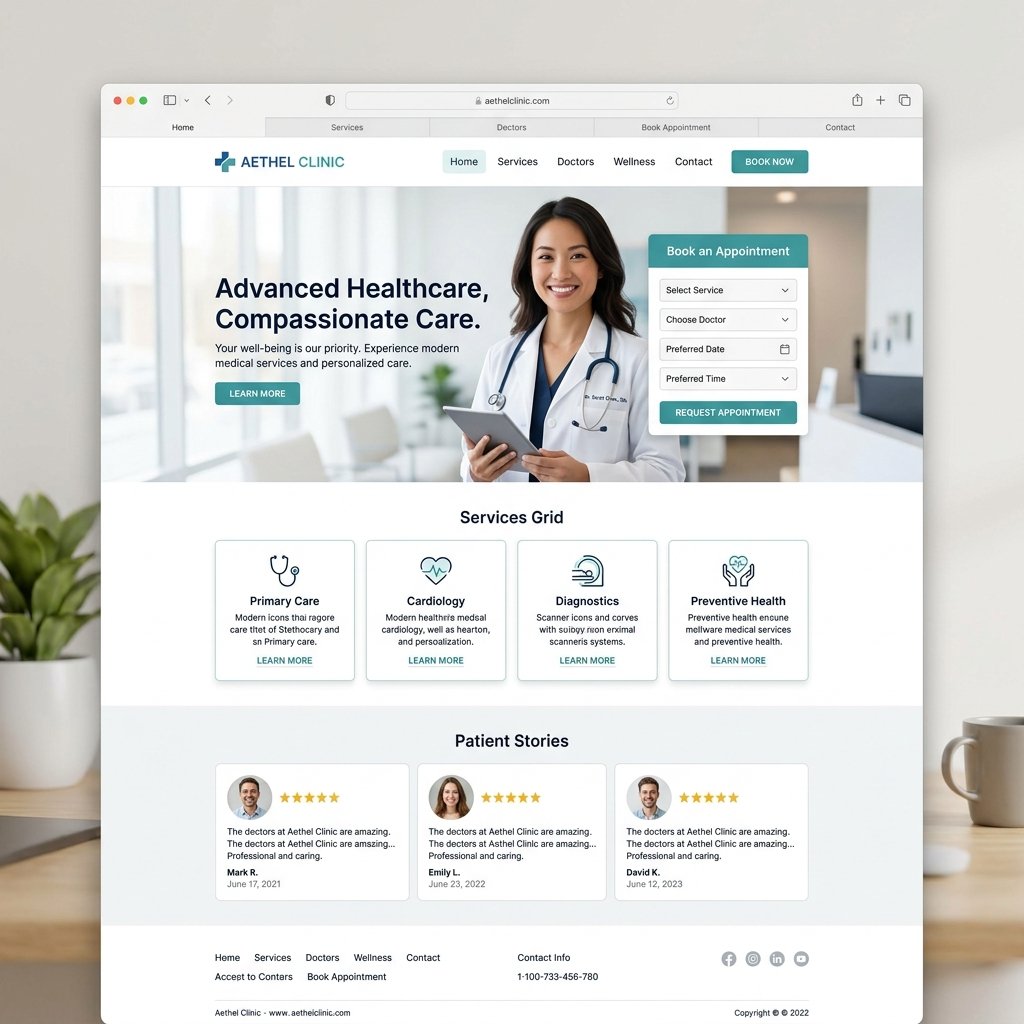 Doctor Clinic Website Mockup Gudsoft